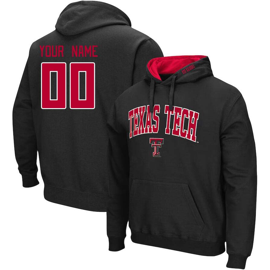 Custom Texas Tech Red Raiders Name And Number College Hoodie-Black